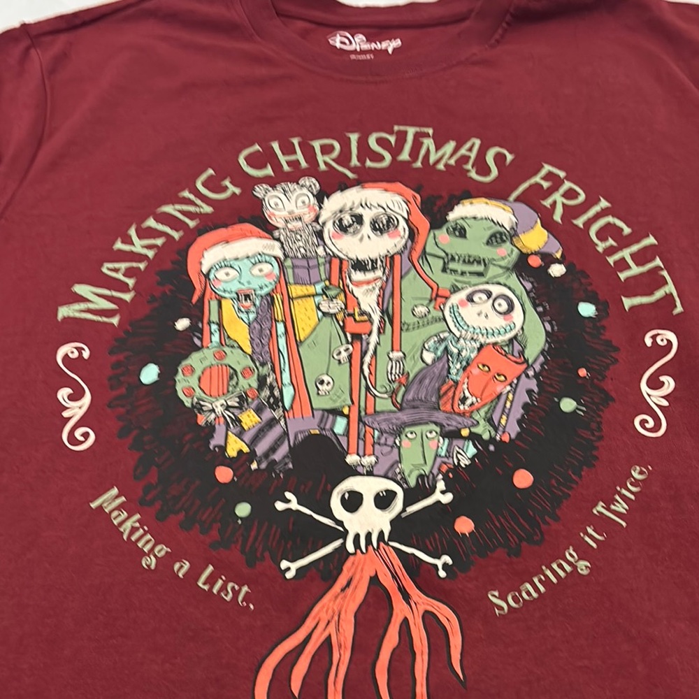 Disney Red Nightmare Before Christmas Tee SZ L short sleeve Halloween casual - Picture 8 of 11